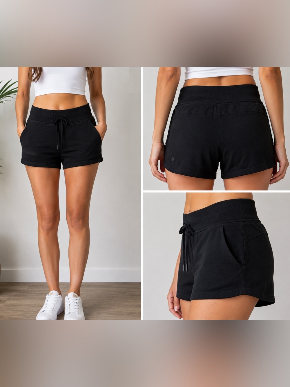 lululemon athletica Black Drawcord Everyday Athletic Shorts